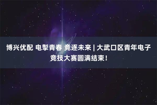 博兴优配 电掣青春 竞逐未来 | 大武口区青年电子竞技大赛圆满结束！