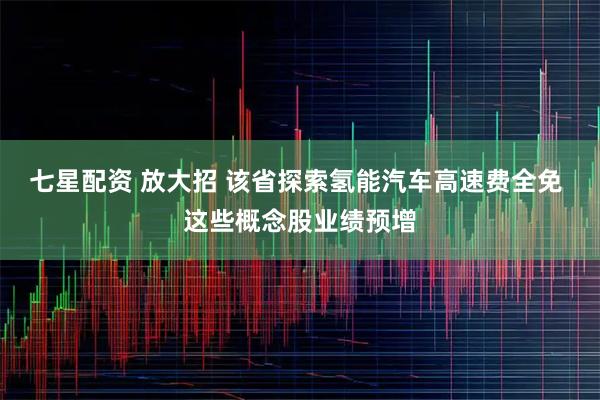 七星配资 放大招 该省探索氢能汽车高速费全免 这些概念股业绩预增
