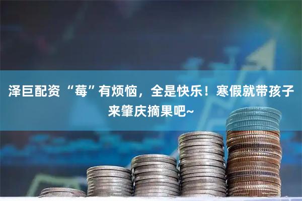泽巨配资 “莓”有烦恼，全是快乐！寒假就带孩子来肇庆摘果吧~