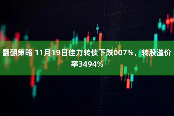 翻翻策略 11月19日佳力转债下跌007%，转股溢价率3494%